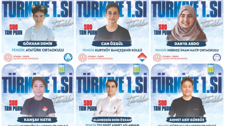 Pendik’ten 6 Öğrenci Türkiye Birincisi Oldu