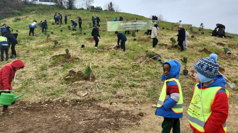 Öğrenciler 350 Fıstık Çamını Toprakla Buluşturdu