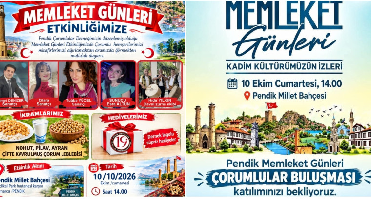 Pendik’te Çorum Rüzgârı Esecek: Memleket Günleri’nde Buluşma Zamanı