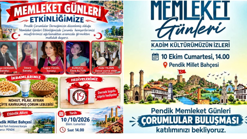 Pendik’te Çorum Rüzgârı Esecek: Memleket Günleri’nde Buluşma Zamanı