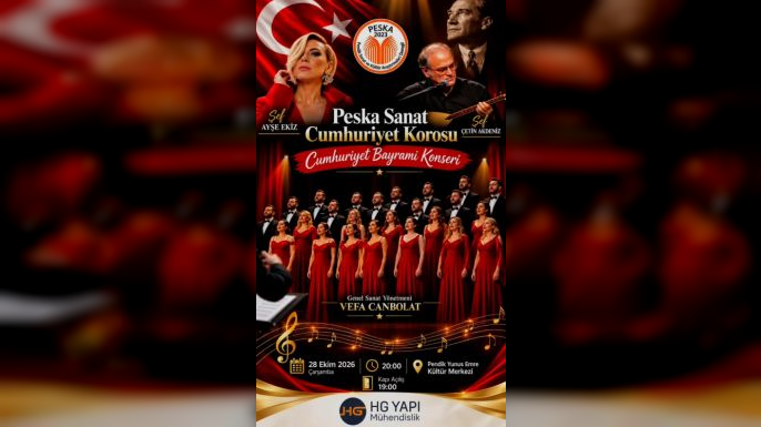 PESKA Sanat Cumhuriyet Korosu’ndan Pendik’te Cumhuriyet Bayramı Konseri